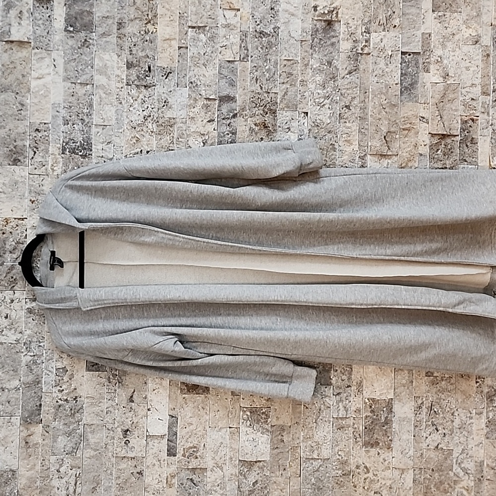 Forever 21 Gray Hooded Longline Sweatshirt